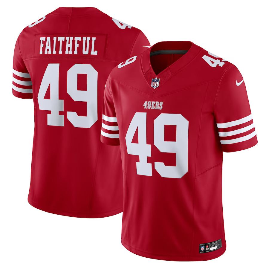 Men San Francisco 49ers #49 The Faithful Nike Scarlet Vapor F.U.S.E. Limited NFL Jersey->san francisco 49ers->NFL Jersey